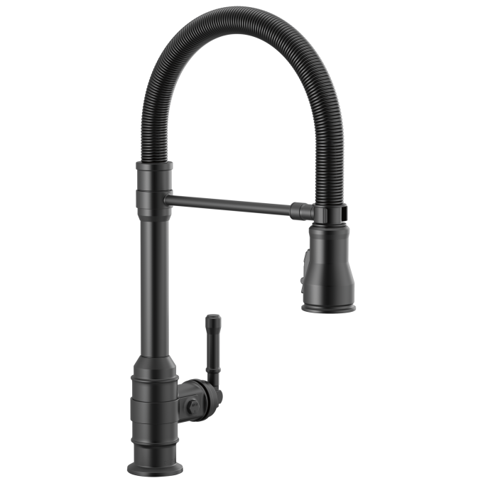 DELTA Broderick Single Handle Pull-Down Kitchen Faucet With Spring Spout — Matte Black