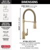 DELTA Broderick Single Handle Pull-Down Kitchen Faucet With Spring Spout — Champagne Bronze