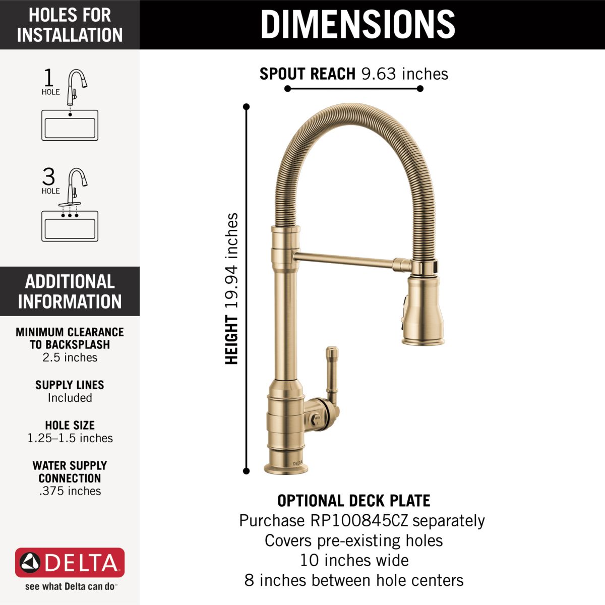 DELTA Broderick Single Handle Pull-Down Kitchen Faucet With Spring Spout — Champagne Bronze