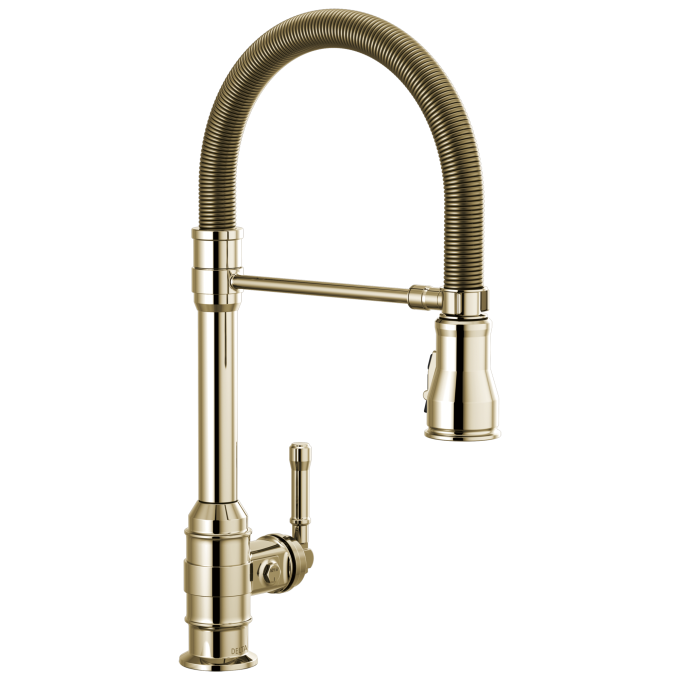 DELTA Broderick Single Handle Pull-Down Kitchen Faucet With Spring Spout — Polished Nickel