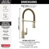 DELTA Broderick Single Handle Pull-Down Kitchen Faucet With Spring Spout — Polished Nickel