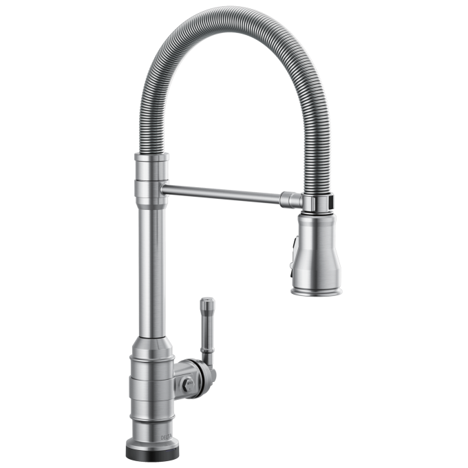 DELTA Broderick Single-Handle Pull-Down Spring Kitchen Faucet with Touch2O Technology — Arctic Stainless