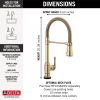 DELTA Broderick Touch2O Technology Kitchen Faucet with Touchless Technology — Champagne Bronze