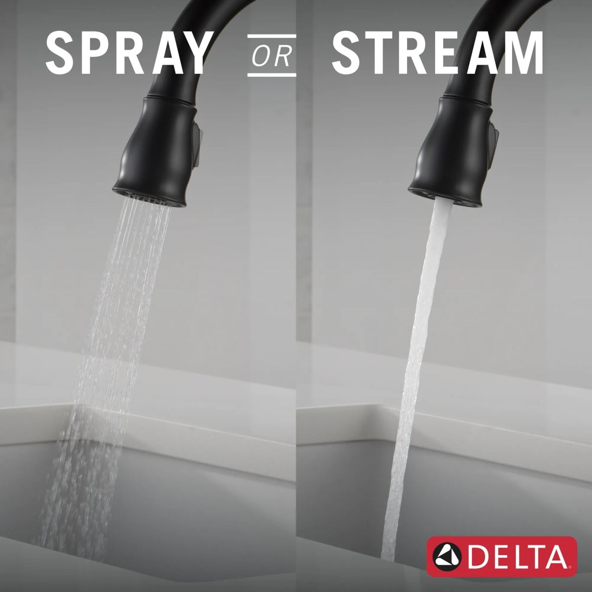 DELTA Leland Single Handle Pull-Down Kitchen Faucet — Matte Black