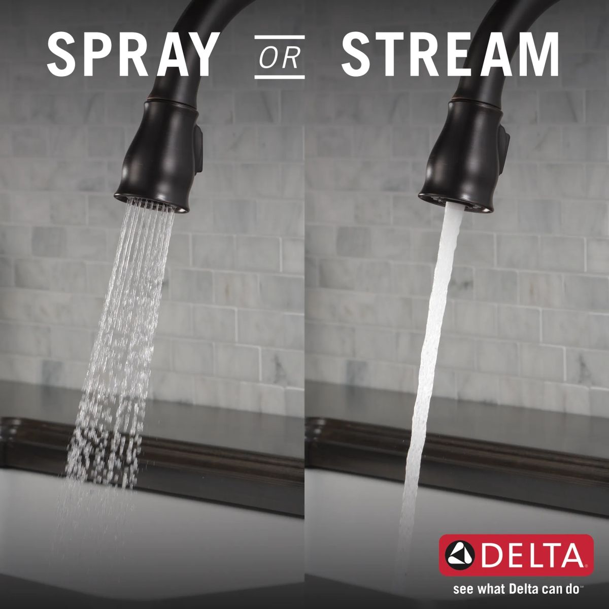 DELTA Leland Single Handle Pull-Down Kitchen Faucet — Venetian Bronze