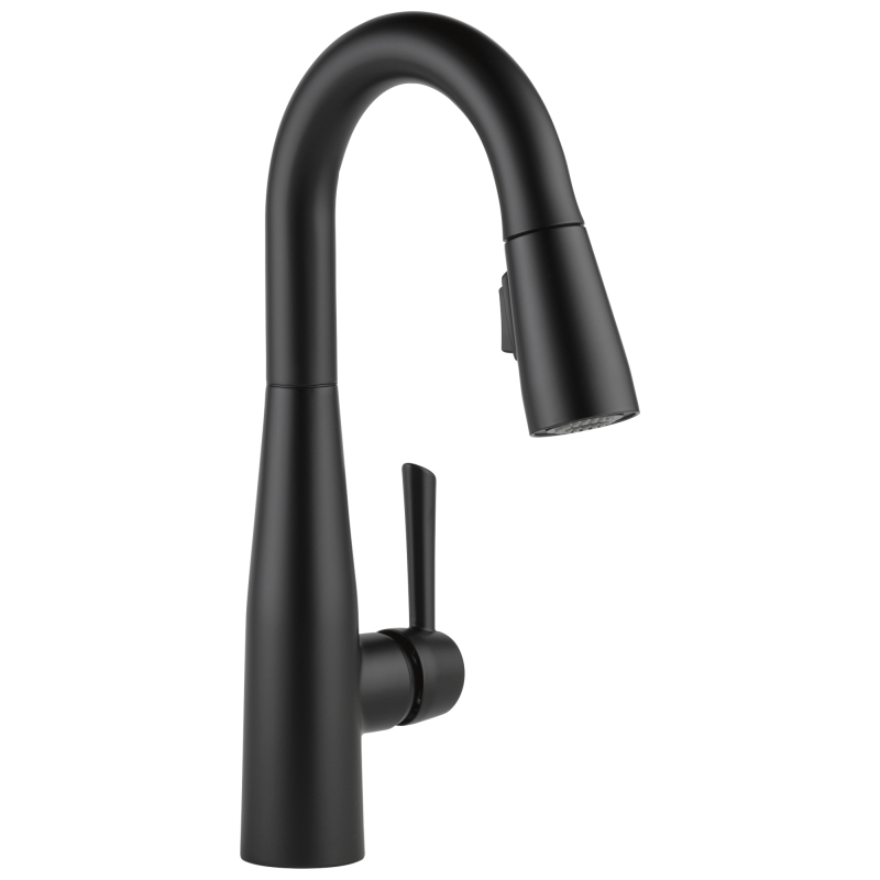 DELTA Essa Single Handle Pull-Down Bar / Prep Faucet — Matte Black