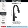 DELTA Essa Single Handle Pull-Down Bar / Prep Faucet — Matte Black