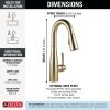 DELTA Essa Single Handle Pull-Down Bar / Prep Faucet — Champagne Bronze