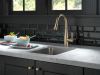 DELTA Essa Single Handle Pull-Down Bar / Prep Faucet — Champagne Bronze