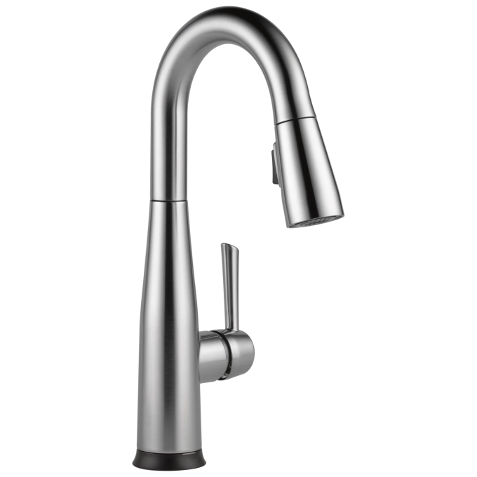 DELTA Essa Single Handle Pull-Down Bar / Prep Faucet with Touch2O Technology — Arctic Stainless