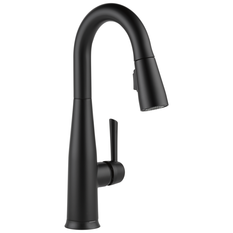 DELTA Essa Single Handle Pull-Down Bar / Prep Faucet with Touch2O Technology — Matte Black