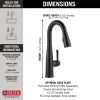 DELTA Essa Single Handle Pull-Down Bar / Prep Faucet with Touch2O Technology — Matte Black