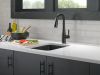 DELTA Essa Single Handle Pull-Down Bar / Prep Faucet with Touch2O Technology — Matte Black