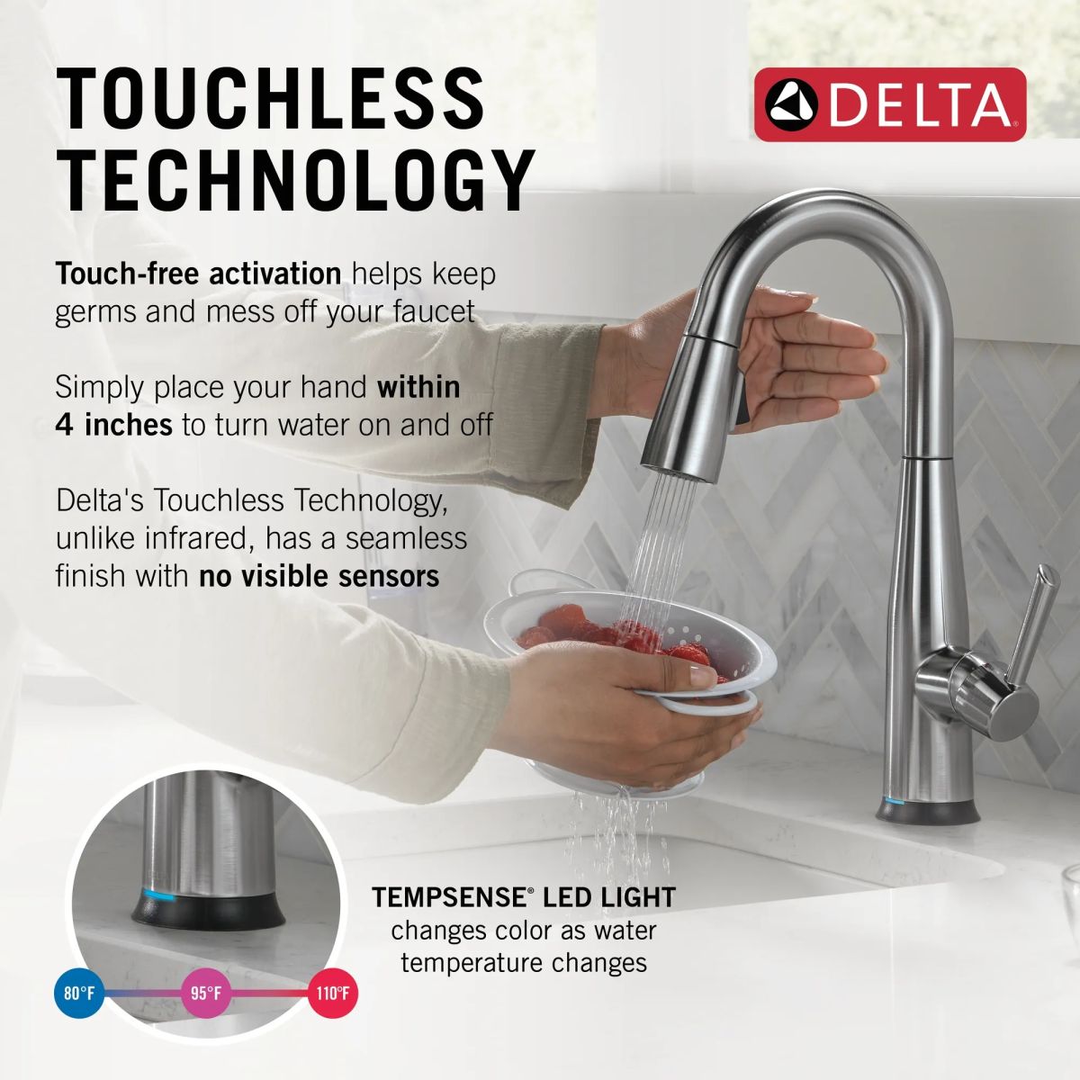 DELTA Essa Touch2O Bar / Prep Faucet with Touchless Technology — Arctic Stainless