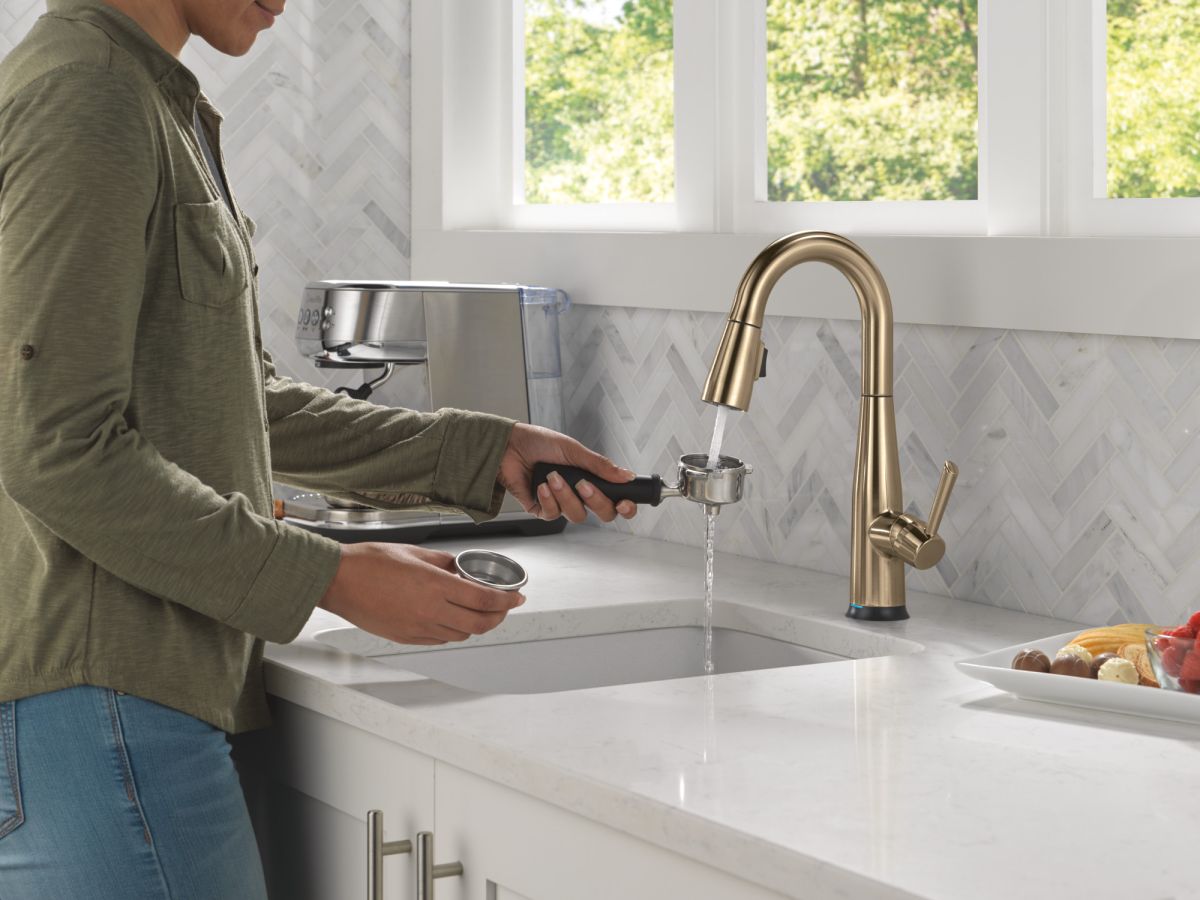 DELTA Essa Touch2O Bar / Prep Faucet with Touchless Technology — Champagne Bronze