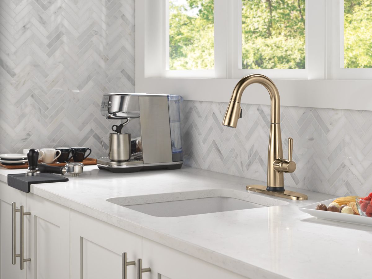 DELTA Essa Touch2O Bar / Prep Faucet with Touchless Technology — Champagne Bronze