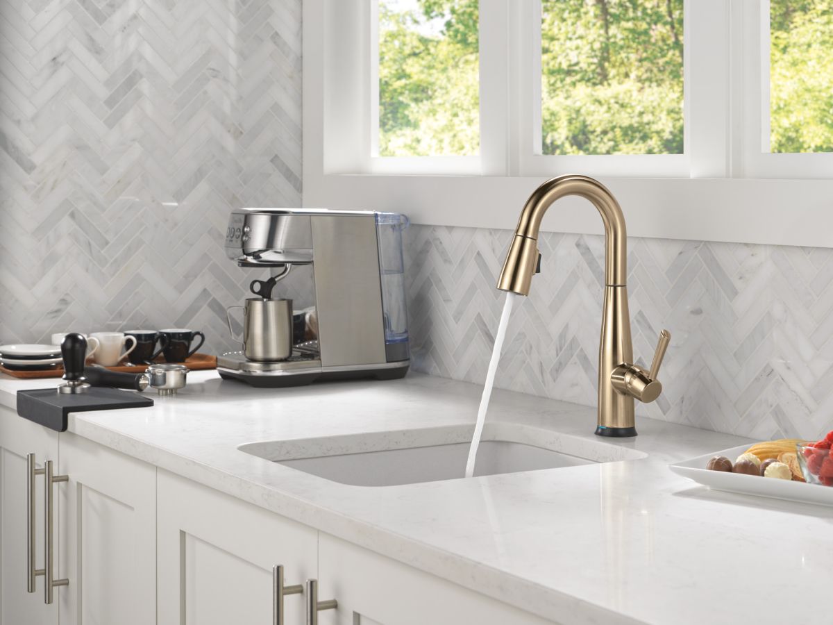 DELTA Essa Touch2O Bar / Prep Faucet with Touchless Technology — Champagne Bronze