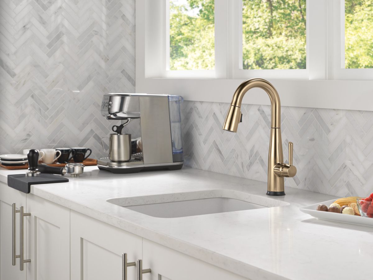 DELTA Essa Touch2O Bar / Prep Faucet with Touchless Technology — Champagne Bronze