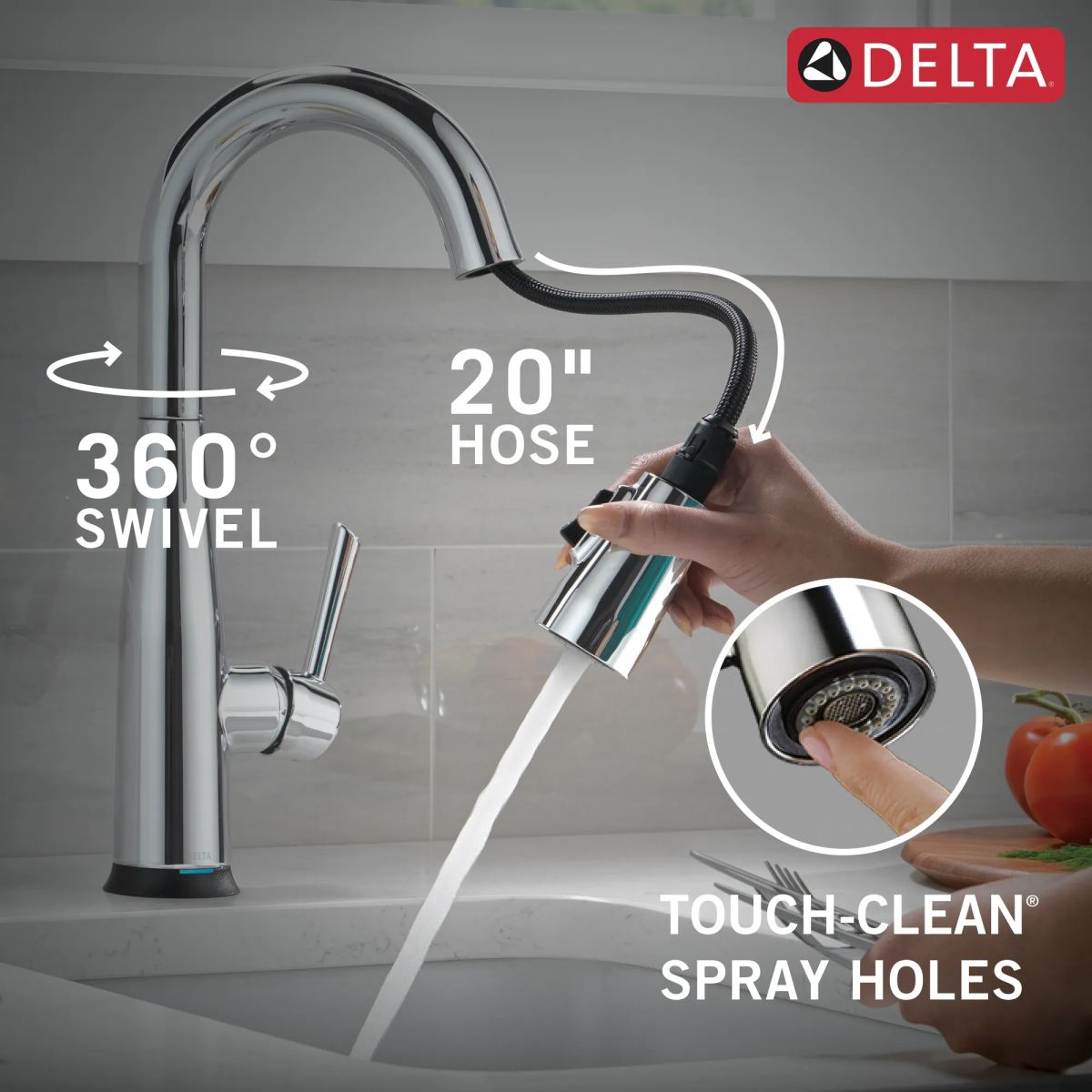 DELTA Essa Touch2O Bar / Prep Faucet with Touchless Technology — Chrome