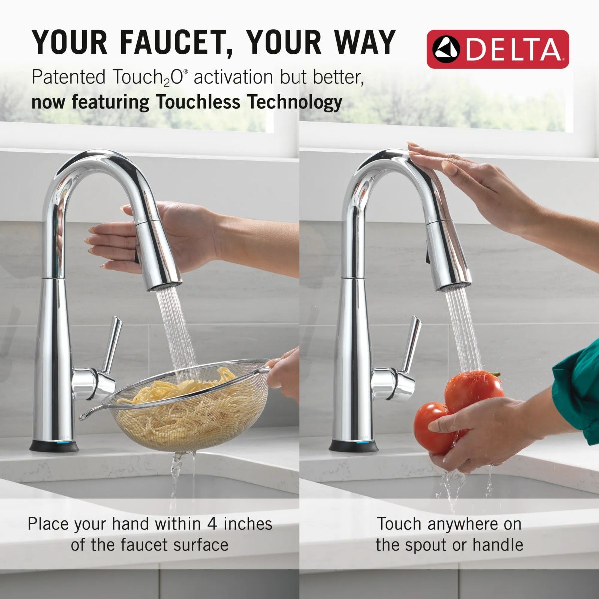 DELTA Essa Touch2O Bar / Prep Faucet with Touchless Technology — Chrome