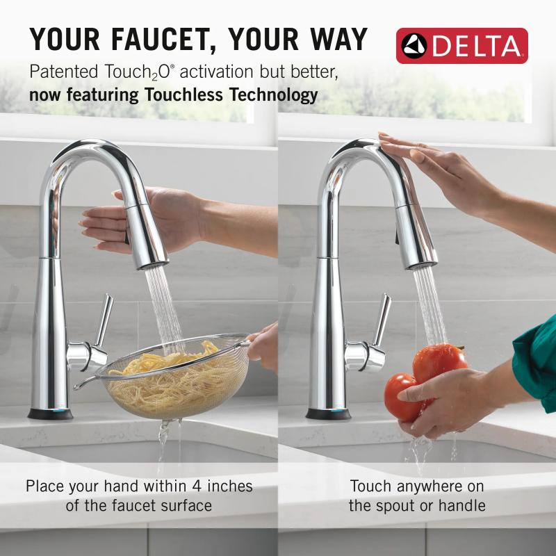 DELTA Essa Touch2O Bar / Prep Faucet with Touchless Technology — Chrome
