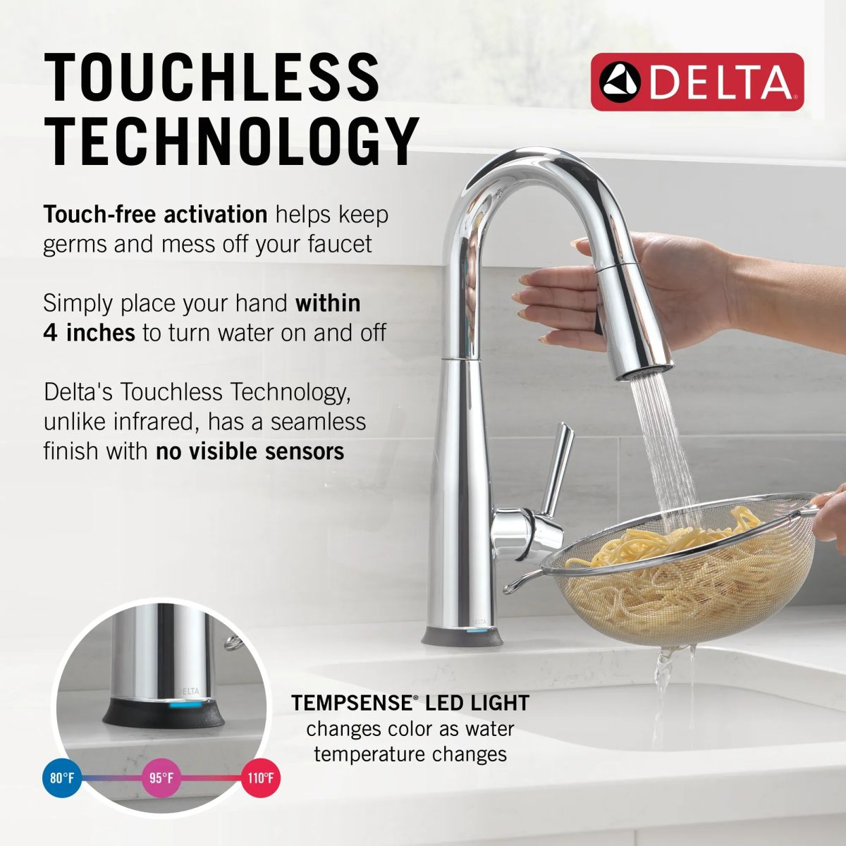 DELTA Essa Touch2O Bar / Prep Faucet with Touchless Technology — Chrome