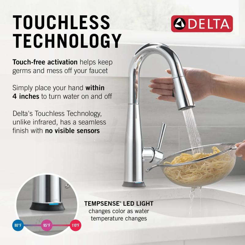 DELTA Essa Touch2O Bar / Prep Faucet with Touchless Technology — Chrome