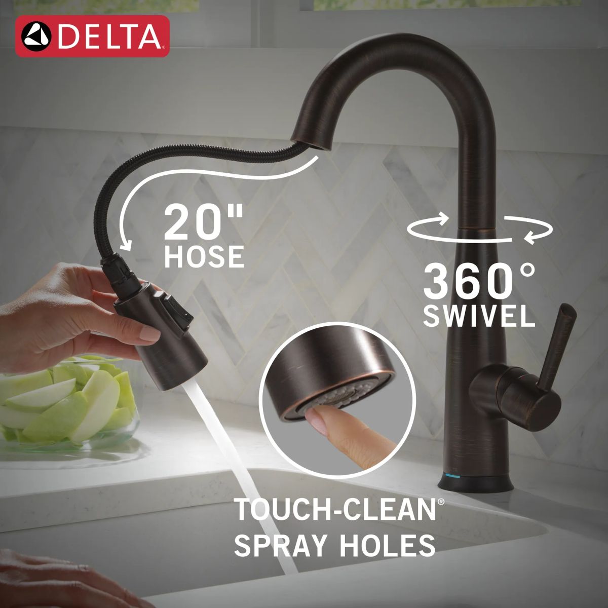 DELTA Essa Touch2O Bar / Prep Faucet with Touchless Technology — Venetian Bronze