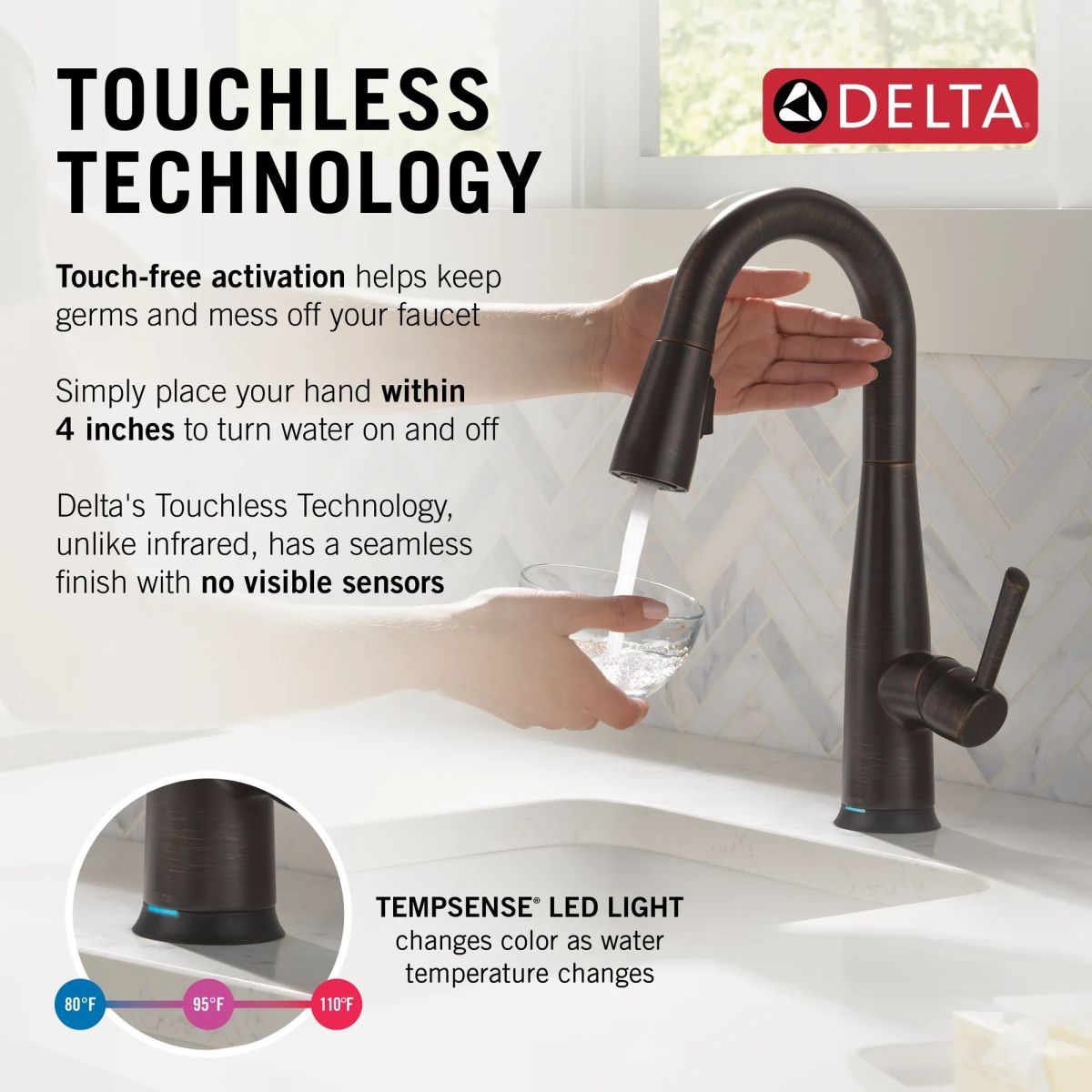 DELTA Essa Touch2O Bar / Prep Faucet with Touchless Technology — Venetian Bronze