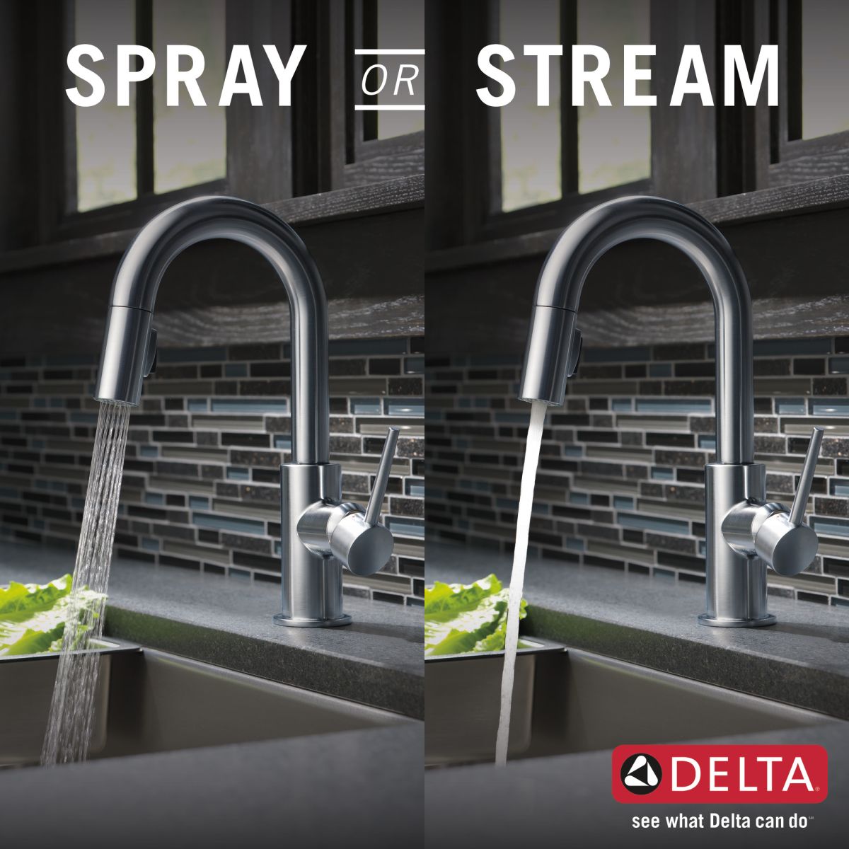 DELTA Trinsic Single Handle Pull-Down Bar / Prep Faucet — Arctic Stainless