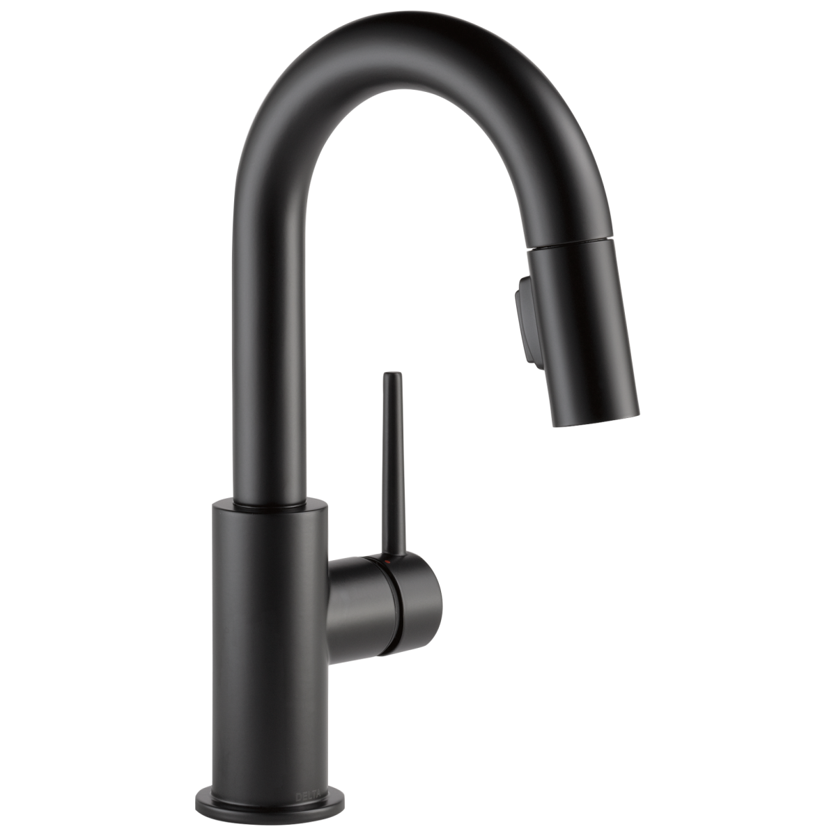 DELTA Trinsic Single Handle Pull-Down Bar/Prep Kitchen Limited Swivel — Matte Black