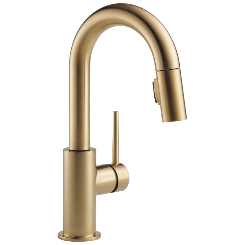 DELTA Trinsic Single Handle Pull-Down Bar / Prep Faucet — Champagne Bronze