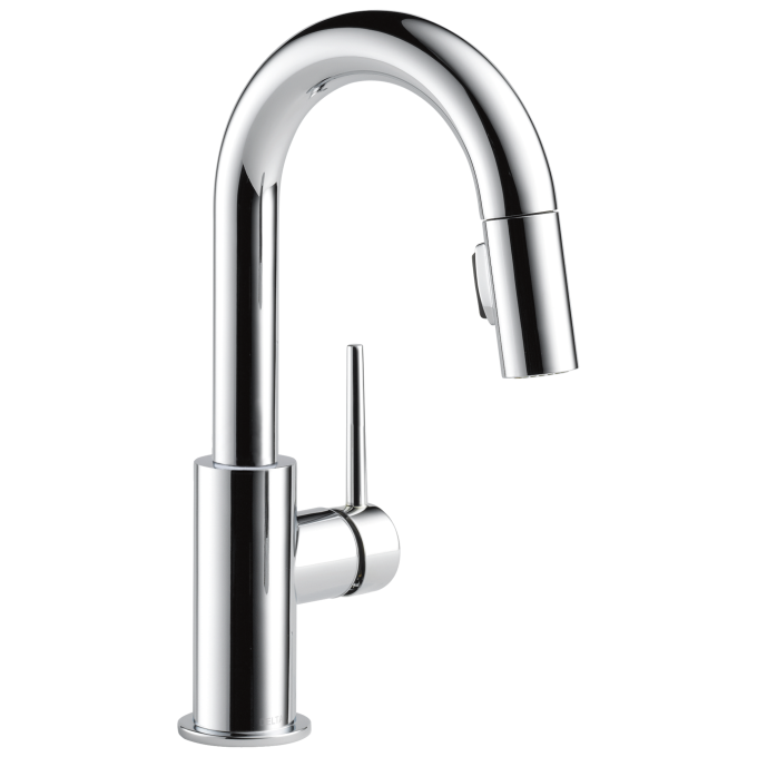 DELTA Trinsic Single Handle Pull-Down Bar / Prep Faucet — Chrome