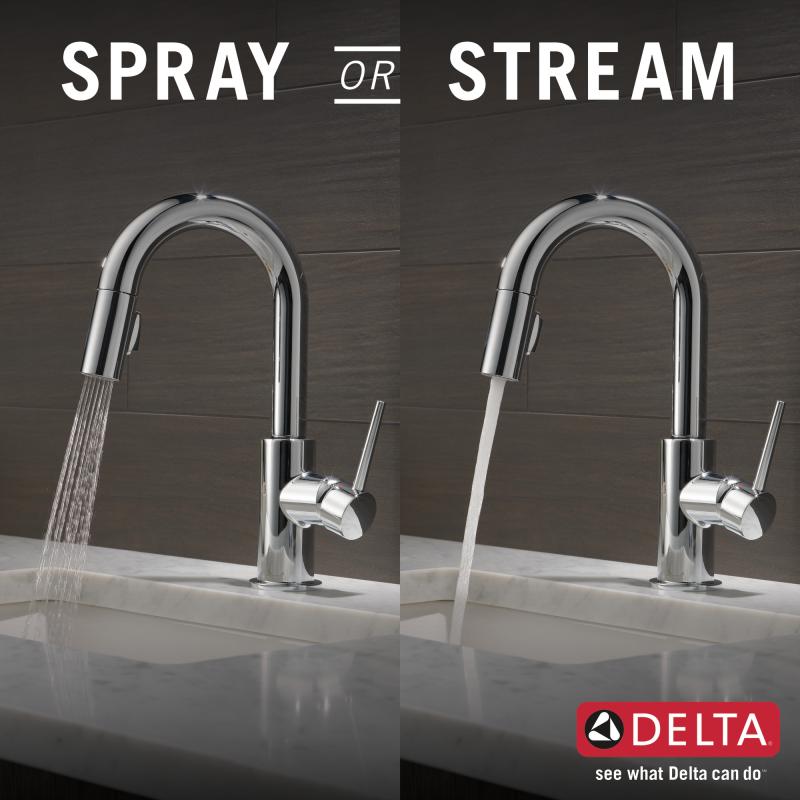 DELTA Trinsic Single Handle Pull-Down Bar / Prep Faucet — Chrome