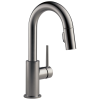 DELTA Trinsic Single Handle Pull-Down Bar/Prep Faucet — Black Stainless