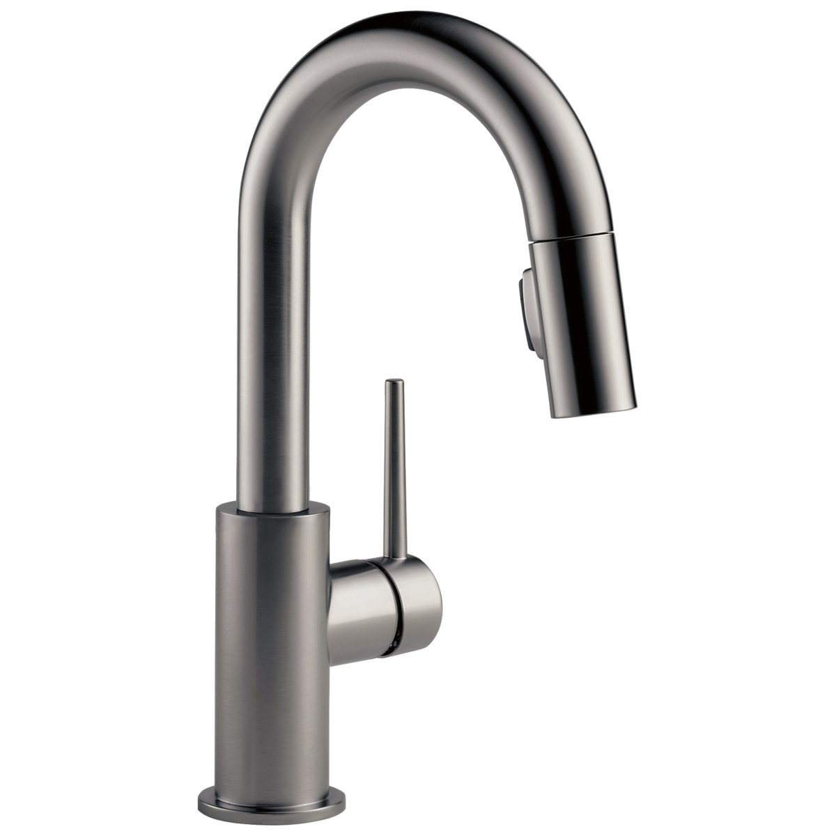 DELTA Trinsic Single Handle Pull-Down Bar/Prep Faucet — Black Stainless