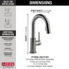 DELTA Trinsic Single Handle Pull-Down Bar/Prep Faucet — Black Stainless