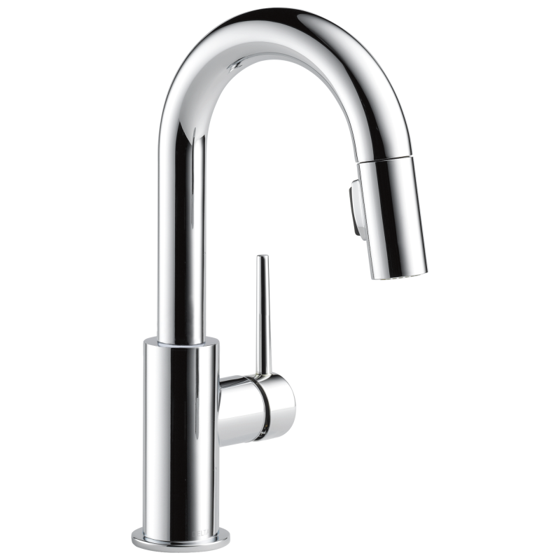 DELTA Trinsic Single Handle Pull-Down Bar/Prep Kitchen Limited Swivel — Chrome