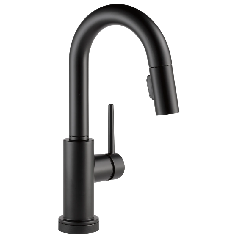 DELTA Trinsic Single Handle Pull-Down Bar / Prep Faucet with Touch2O Technology — Matte Black