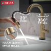 DELTA Trinsic Single Handle Pull-Down Bar / Prep Faucet with Touch2O Technology — Champagne Bronze