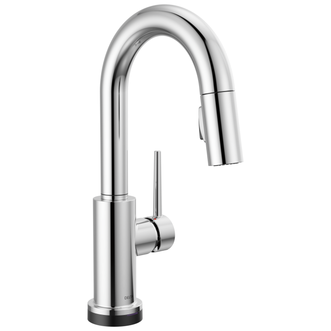 DELTA Trinsic Single Handle Pull-Down Bar / Prep Faucet with Touch2O Technology — Chrome
