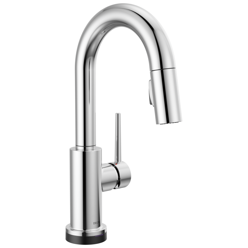 DELTA Trinsic Single Handle Pull-Down Bar / Prep Faucet with Touch2O Technology — Chrome