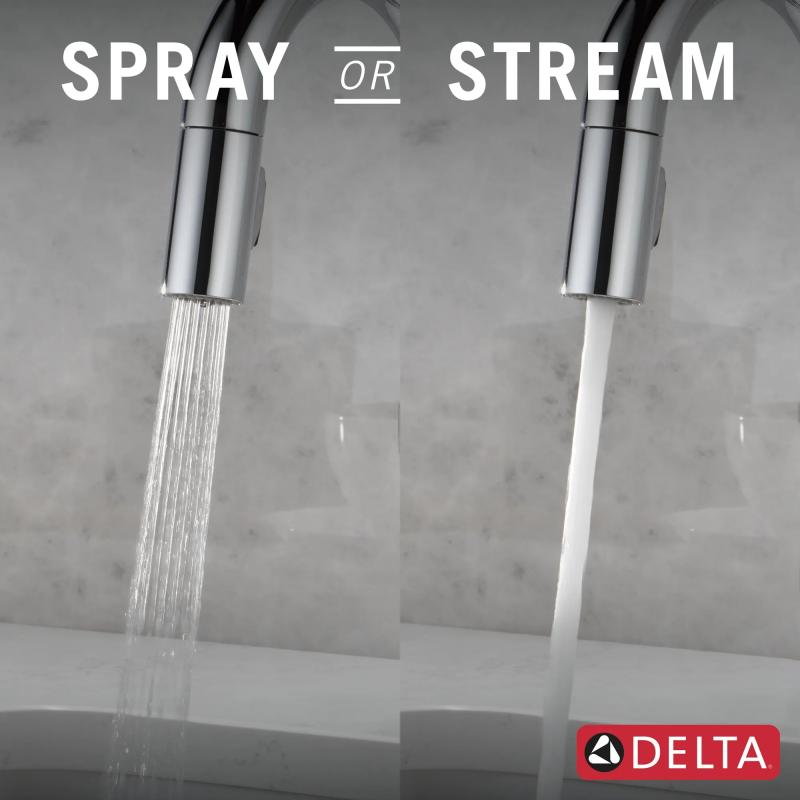DELTA Trinsic Single Handle Pull-Down Bar / Prep Faucet with Touch2O Technology — Chrome