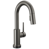DELTA Trinsic Single Handle Pull-Down Bar/Prep Faucet with Touch — Black Stainless