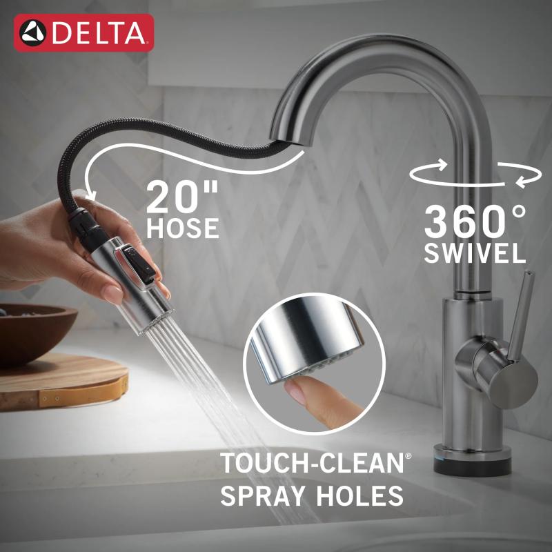 DELTA Trinsic Touch2O Bar / Prep Faucet with Touchless Technology — Arctic Stainless