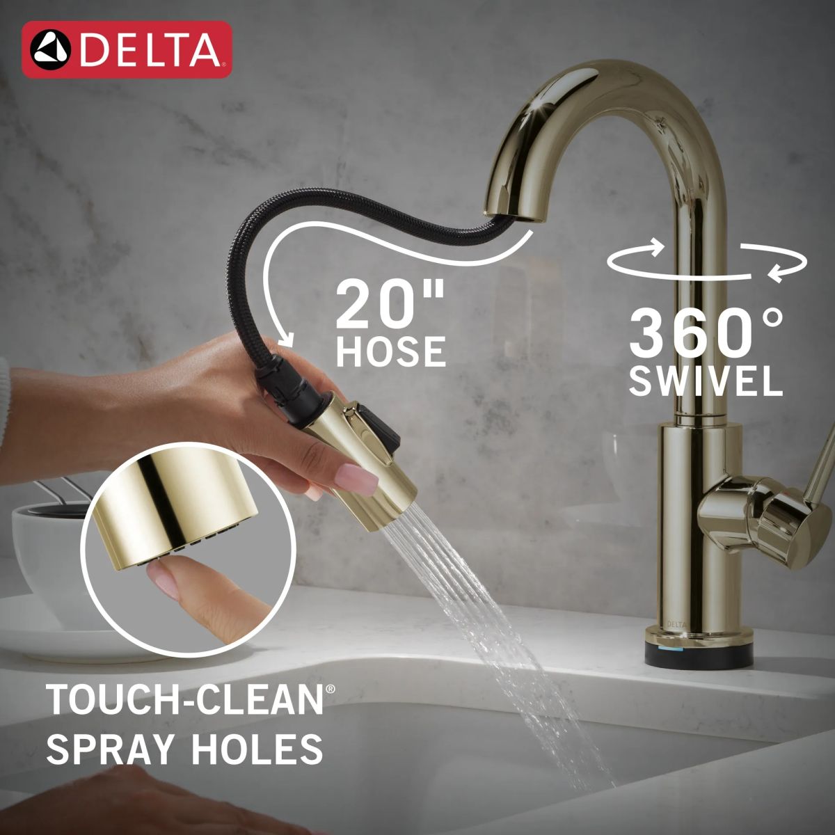 DELTA Trinsic Touch2O Bar / Prep Faucet with Touchless Technology — Polished Nickel