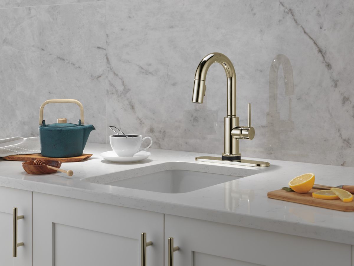 DELTA Trinsic Touch2O Bar / Prep Faucet with Touchless Technology — Polished Nickel