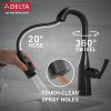 DELTA Stryke Single Handle Pull-Down Bar/Prep Faucet — Matte Black