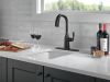 DELTA Stryke Single Handle Pull-Down Bar/Prep Faucet — Matte Black