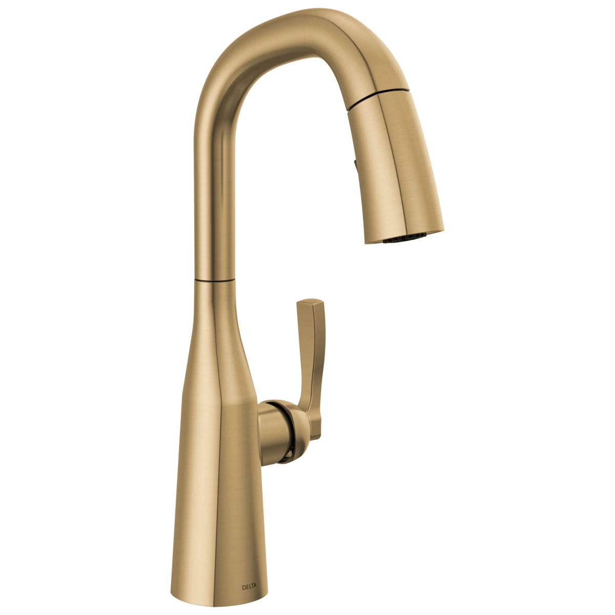 DELTA Stryke Single Handle Pull-Down Bar/Prep Faucet — Lumicoat® Champagne Bronze